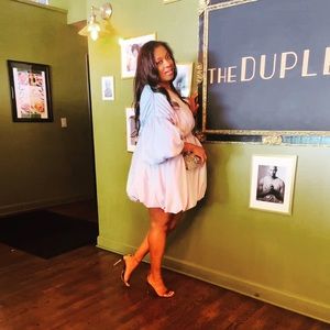 Once Worn/Sky Blue Puff Dress